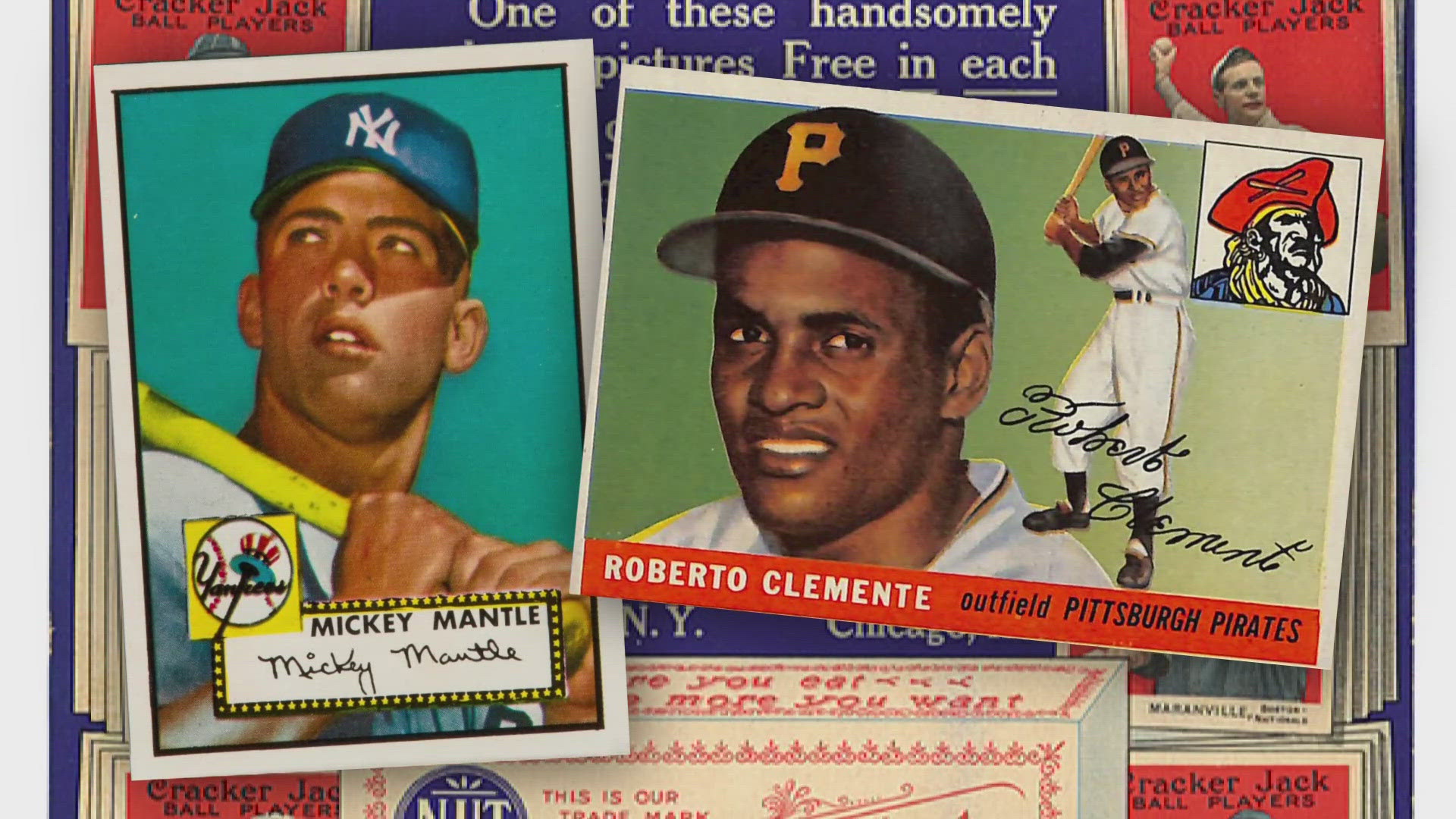 The collection of 54 missing cards includes rare Cracker Jack cards, along with high-quality Mickey Mantle and Roberto Clemente cards. Police are investigating.