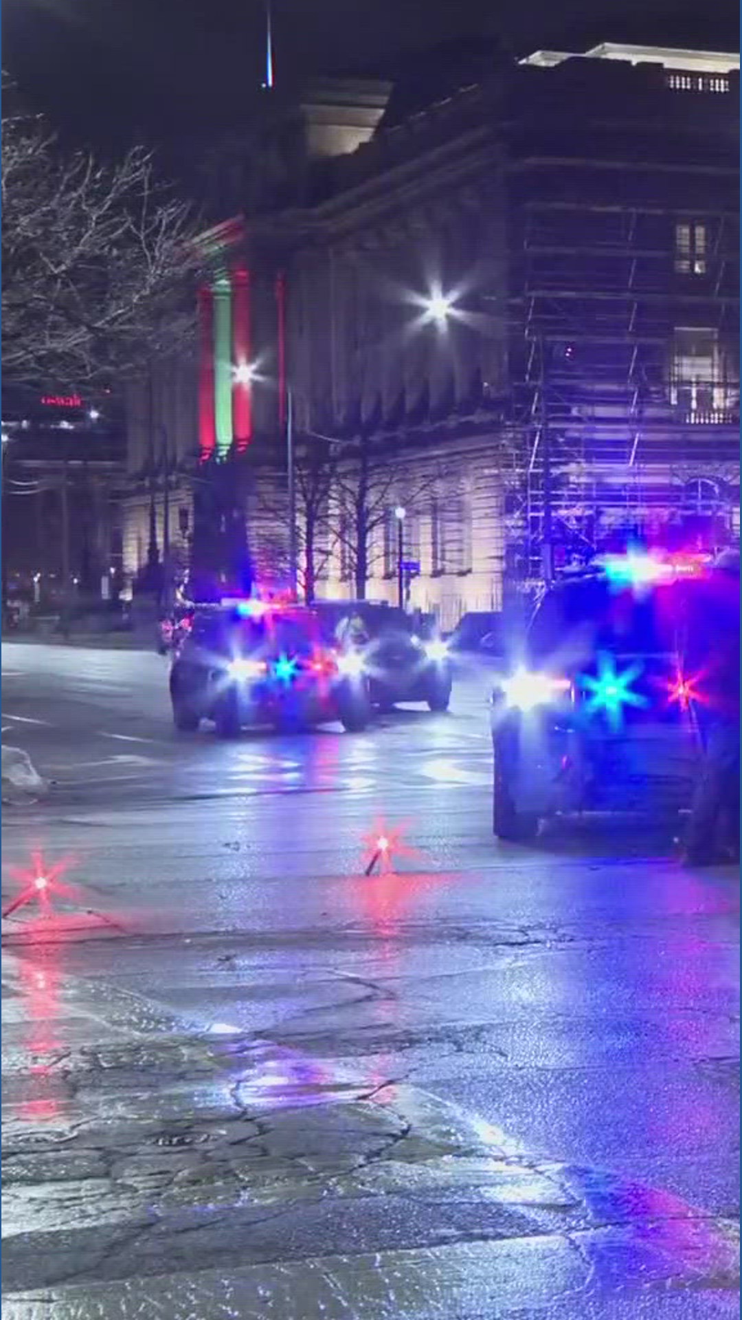 Crash in downtown Cleveland between plow truck and police car | wkyc.com