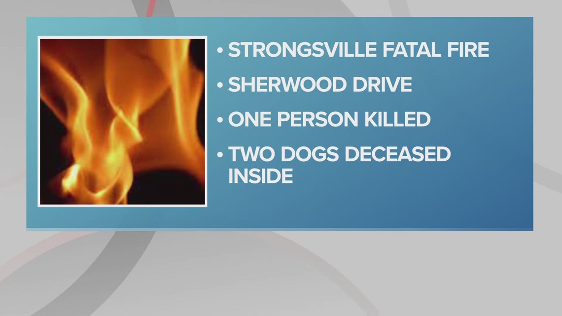 1 person, 2 dogs die in Strongsville house fire
