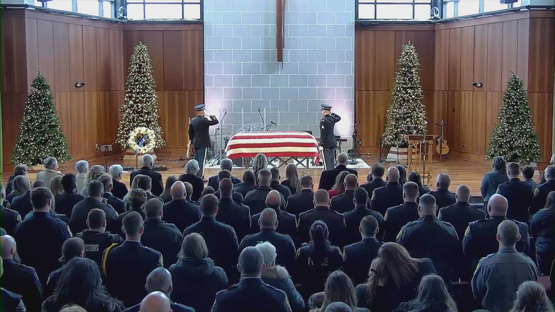 Funeral procession, service held today for fallen North Olmsted police