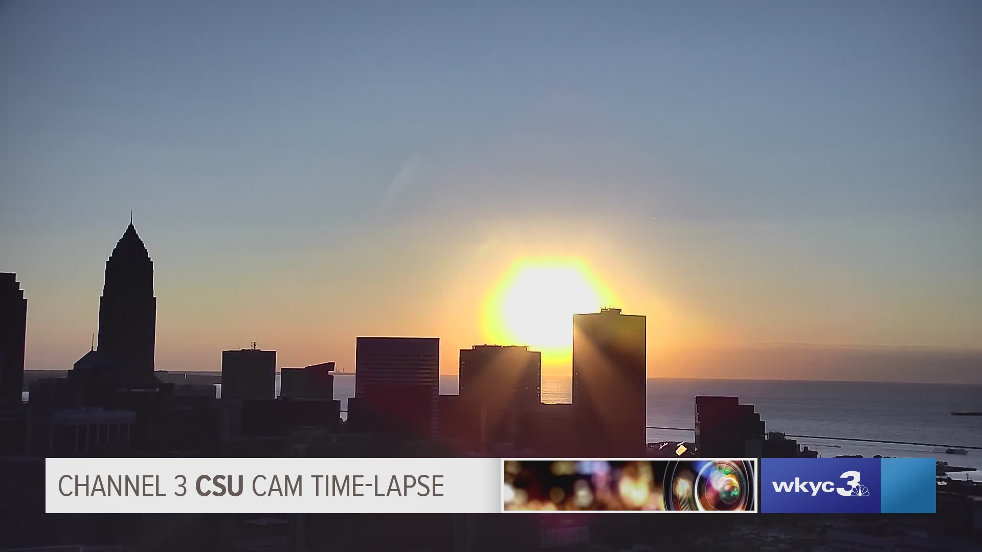 There she goes! A clear sky northeast Ohio sunset time-lapse tonight from the Channel 3 CSU Cam for August 29, 2019. #3weather