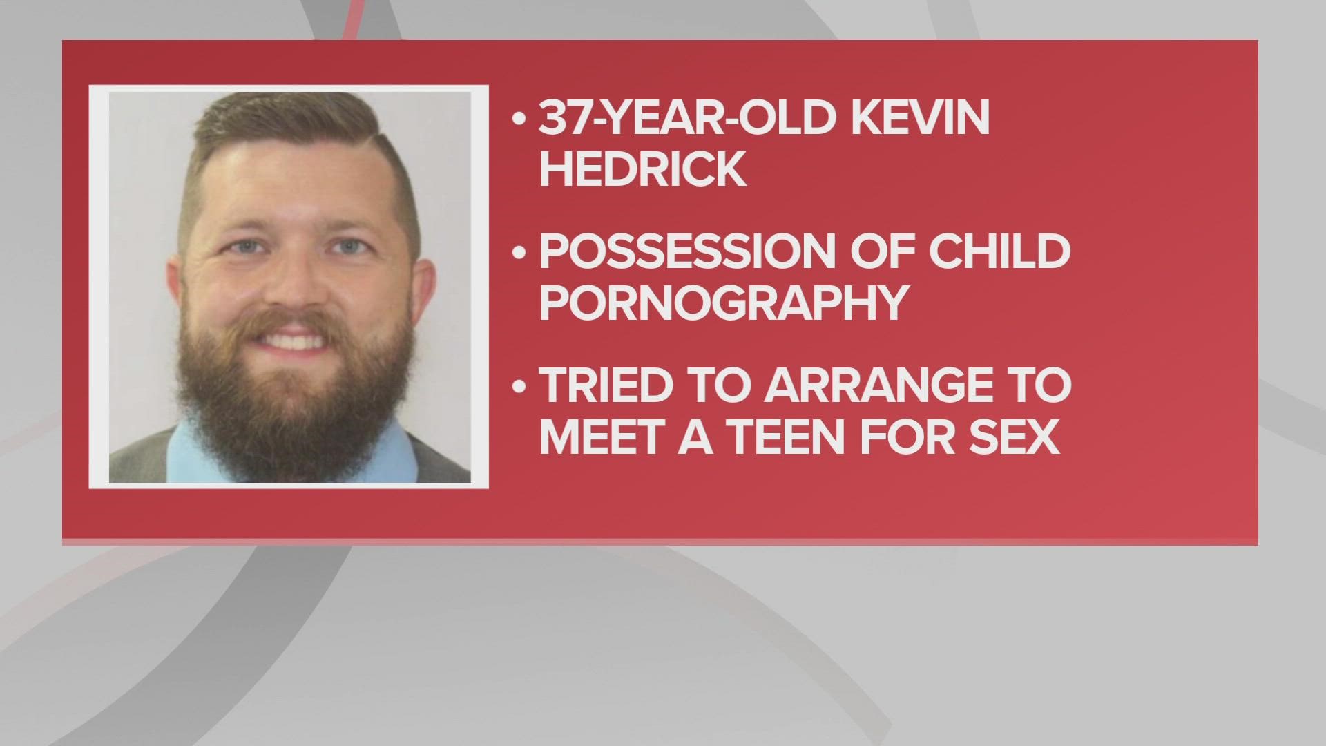 Officials say Kevin Hedrick believed he was messaging the mother of a 14-year-old girl on social media when, in fact, he was talking to an undercover agent.