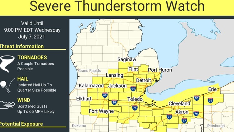Severe Thunderstorm Watch issued for most of Northeast Ohio