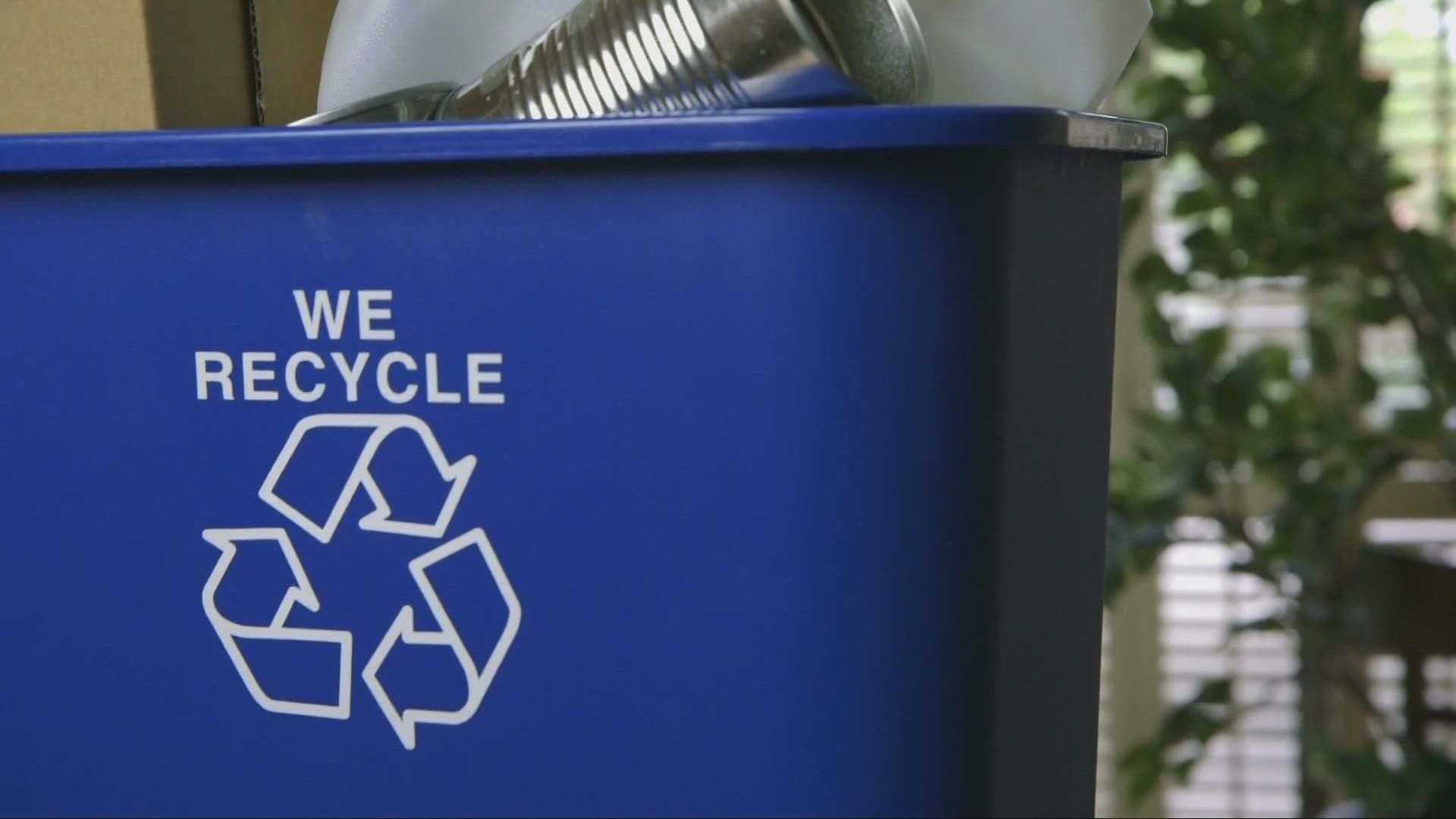 One Cleveland suburb is experimenting with an ambitious recycling project that sent students to homes to inspect recycling habits. Mike Polk Jr. reports.