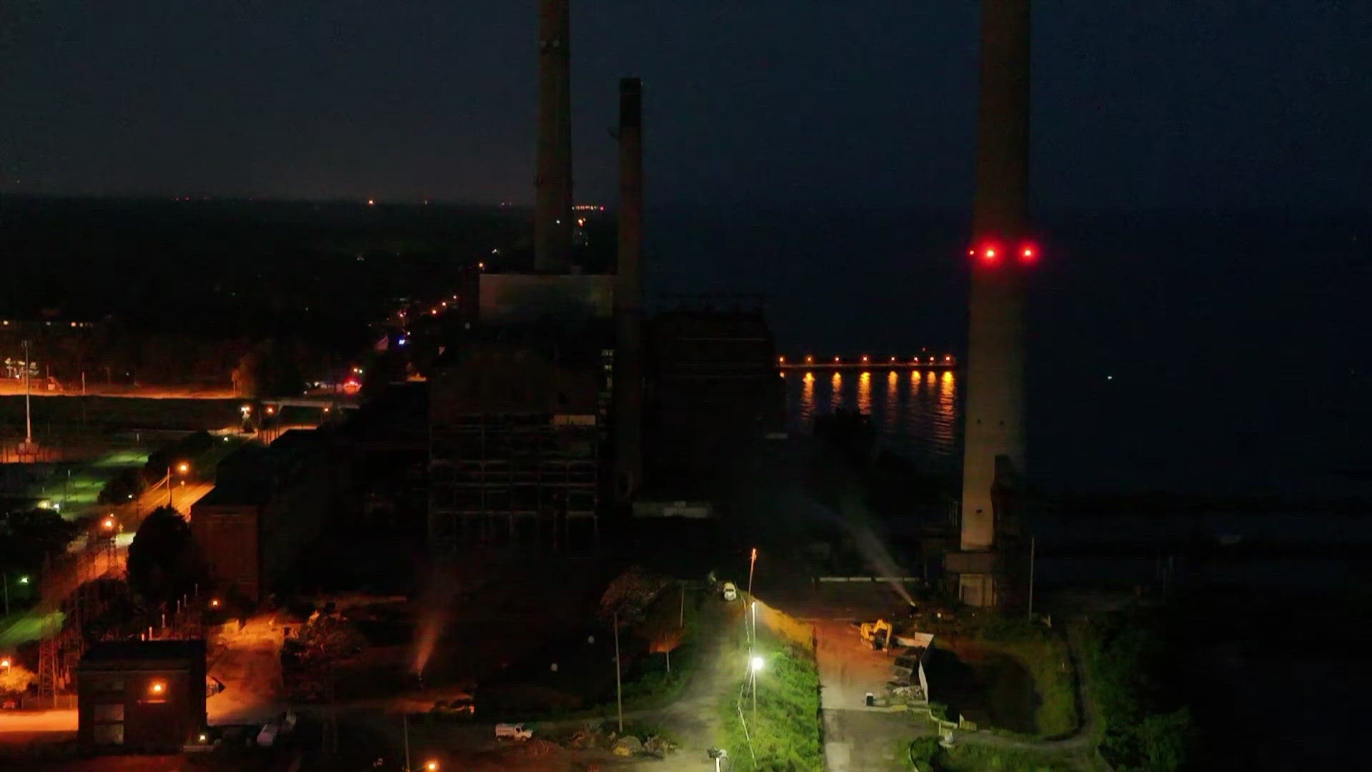 Shortly before sunrise Wednesday, an expected implosion in Avon Lake was done on portions of its historic power plant around 5:40 a.m.