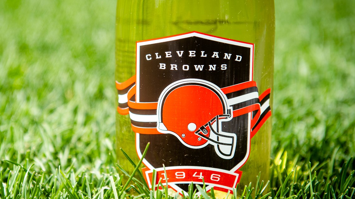 You can buy Browns-themed wine bottles