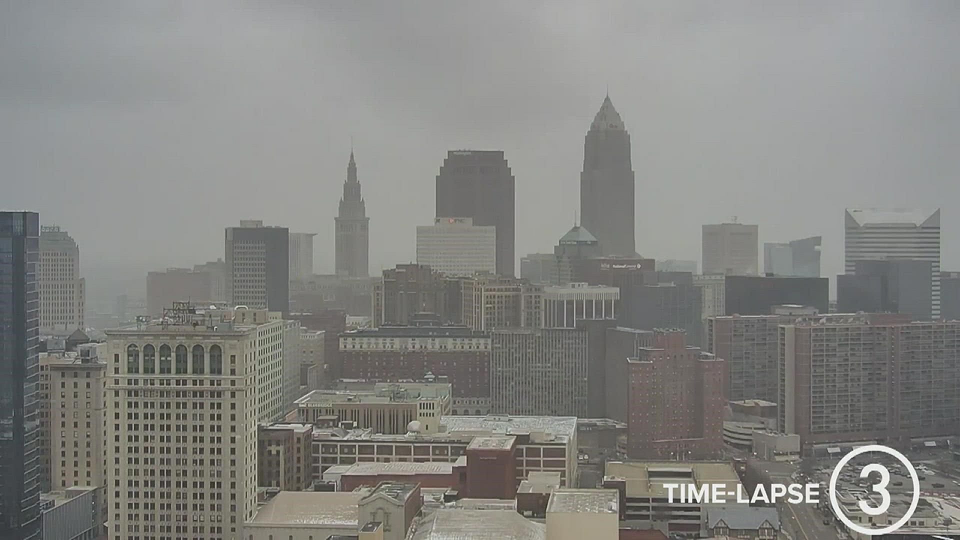 Skies were mostly cloudy across the Cleveland area on Wednesday as captured on our WKYC Studios CSU Cam weather time-lapse. #3weather