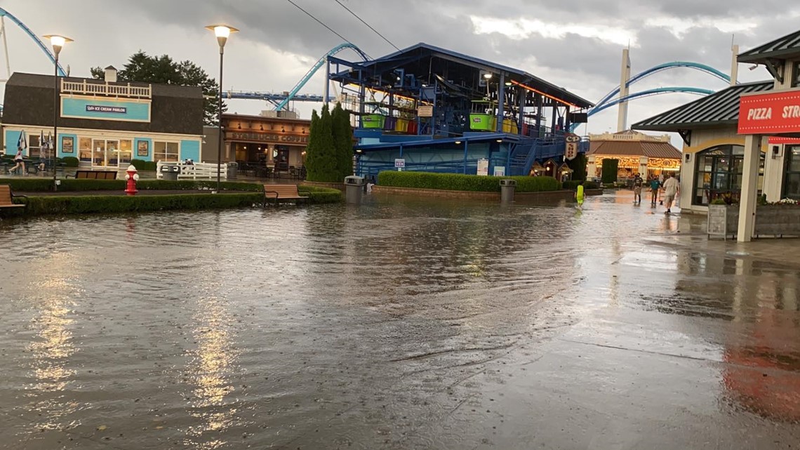 Look Storms lead to flooding at Cedar Point
