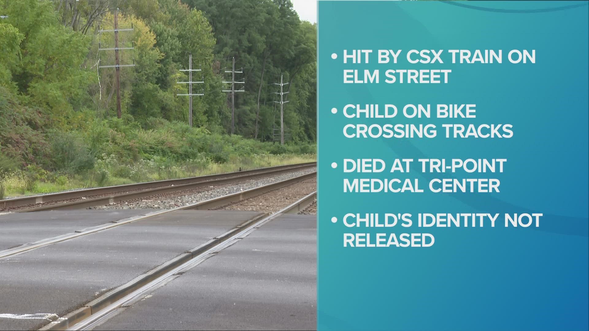 The identity of the victim is unknown. CSX says no crew members were reported injured.