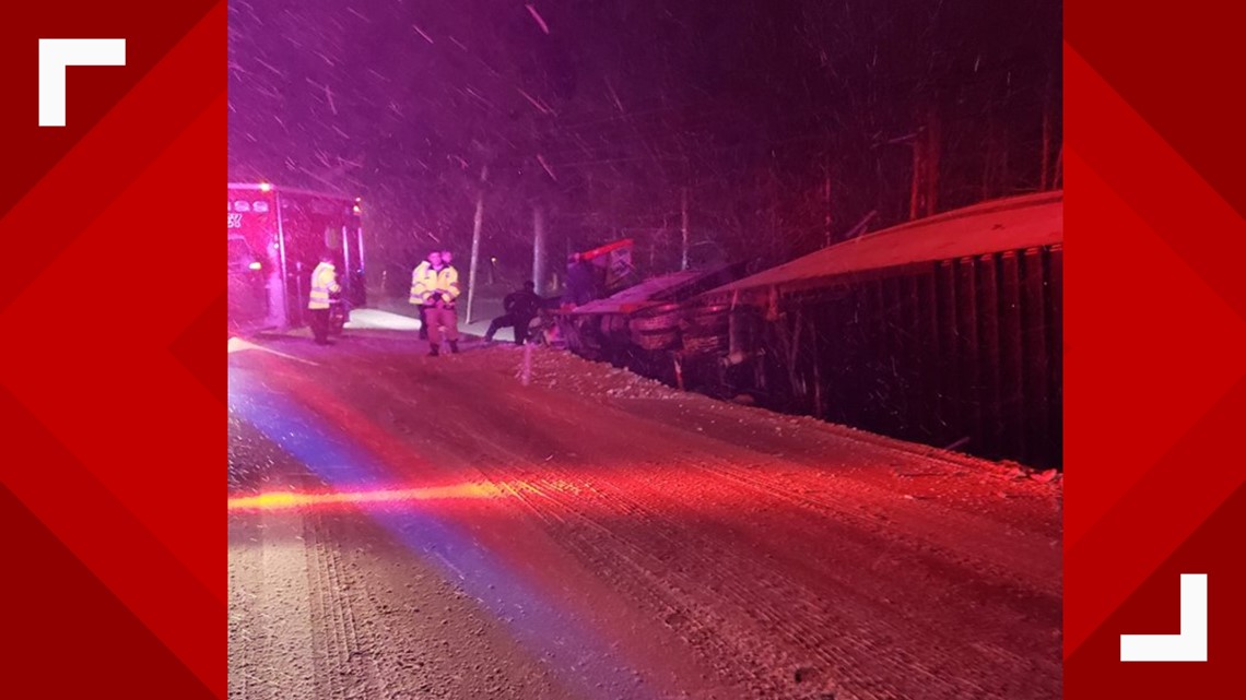 Roads have reopened in Hinckley after truck overturned