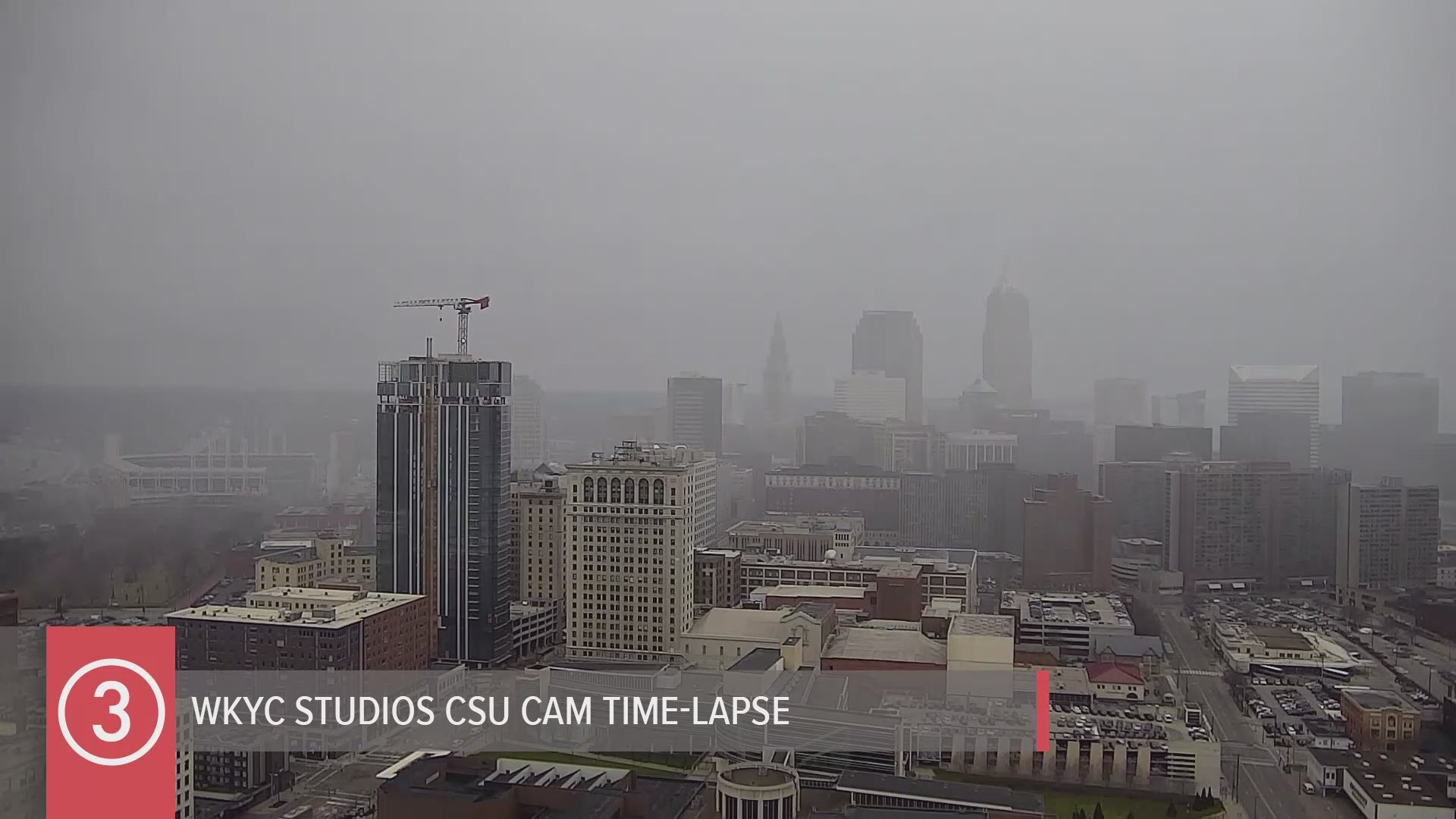 Take :30 seconds and enjoy our Thursday weather time-lapse showing a few flakes of snow in the air this afternoon as seen from the WKYC Studios CSU Cam. #3weather