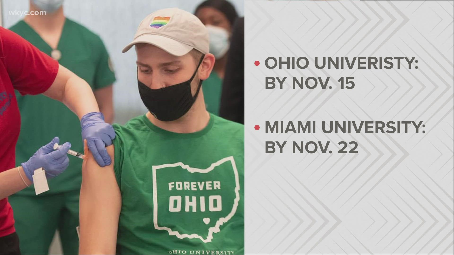 On Tuesday, Ohio University, Miami University, and the University of Cincinatti each announced vaccine mandates for students.