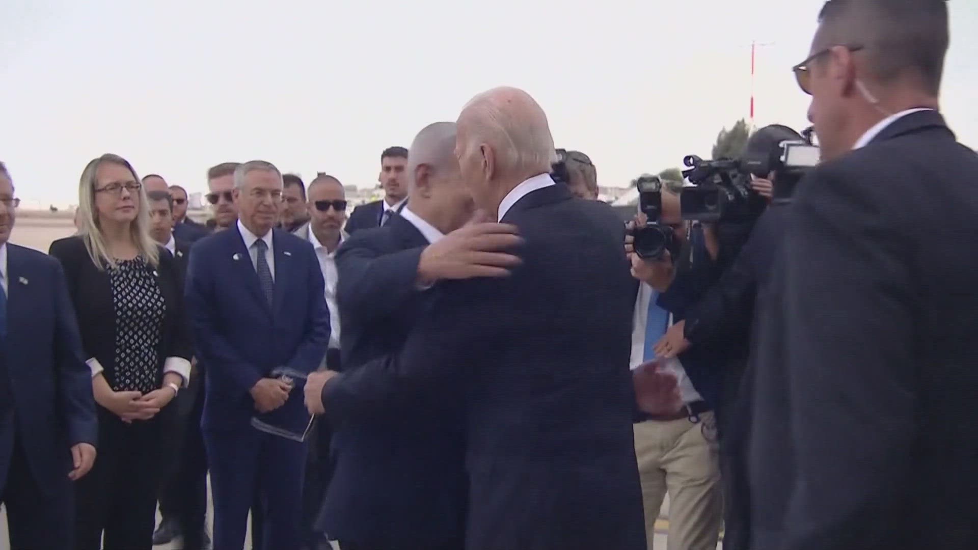 President Biden opened his visit to Israel by vowing to show the world that the U.S. stands in solidarity with the Jewish people.