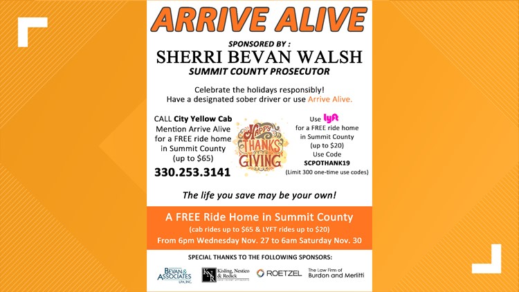 Arrive Alive in Summit County this weekend with a free Lyft and City Yellow Cab rides