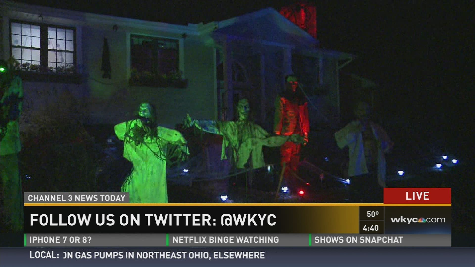 October 2017: Things have taken a terrifying twist on Albion Road in Strongsville. The Ward family is drawing crowds to their front yard where awesomely eerie Halloween decorations are on display. It's the family's 11th year decorating like this.