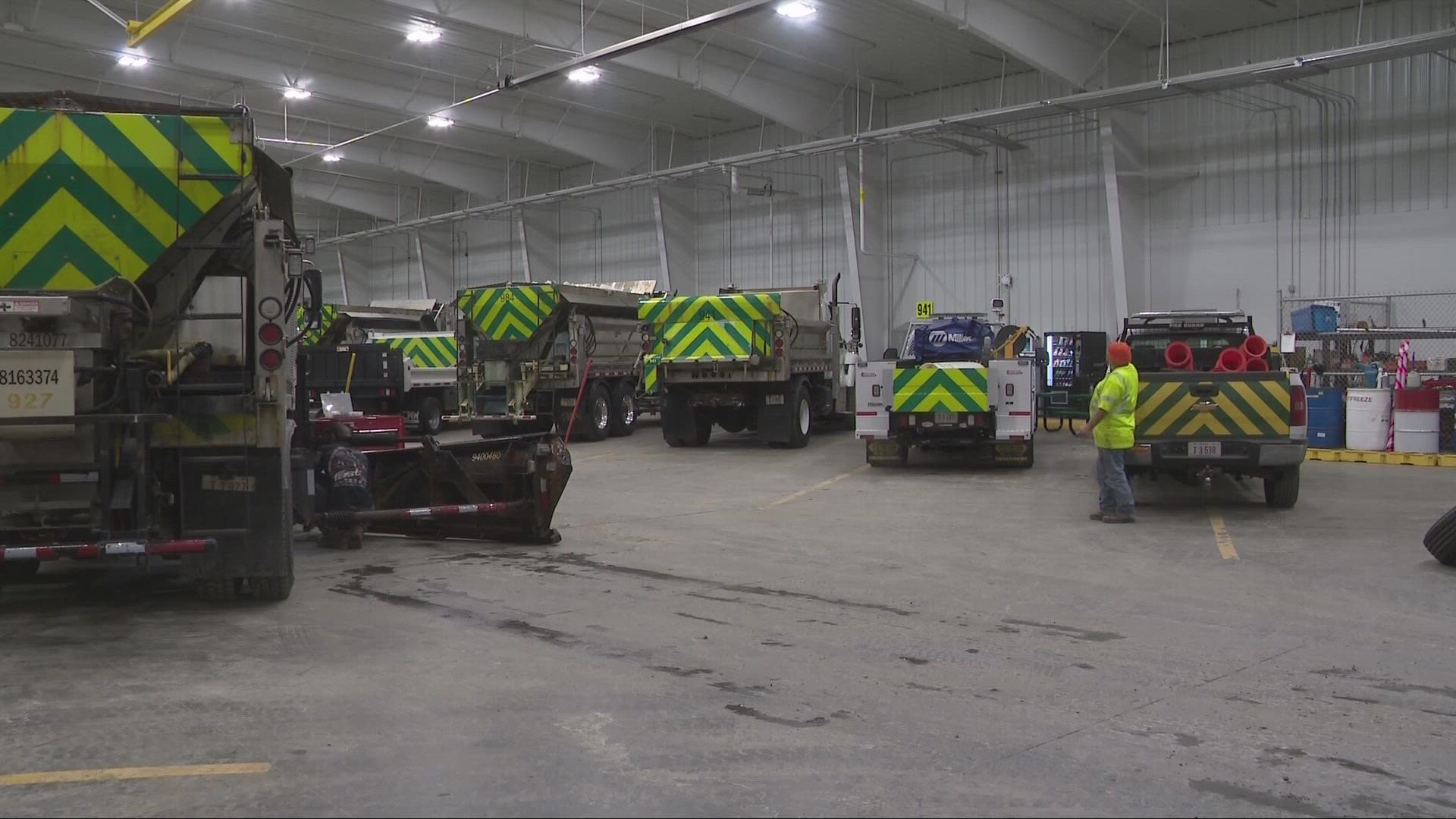 Northeast Ohio ODOT officials say they are equipped with more than 260,000 tons of salt and more than 300 plow drivers.
