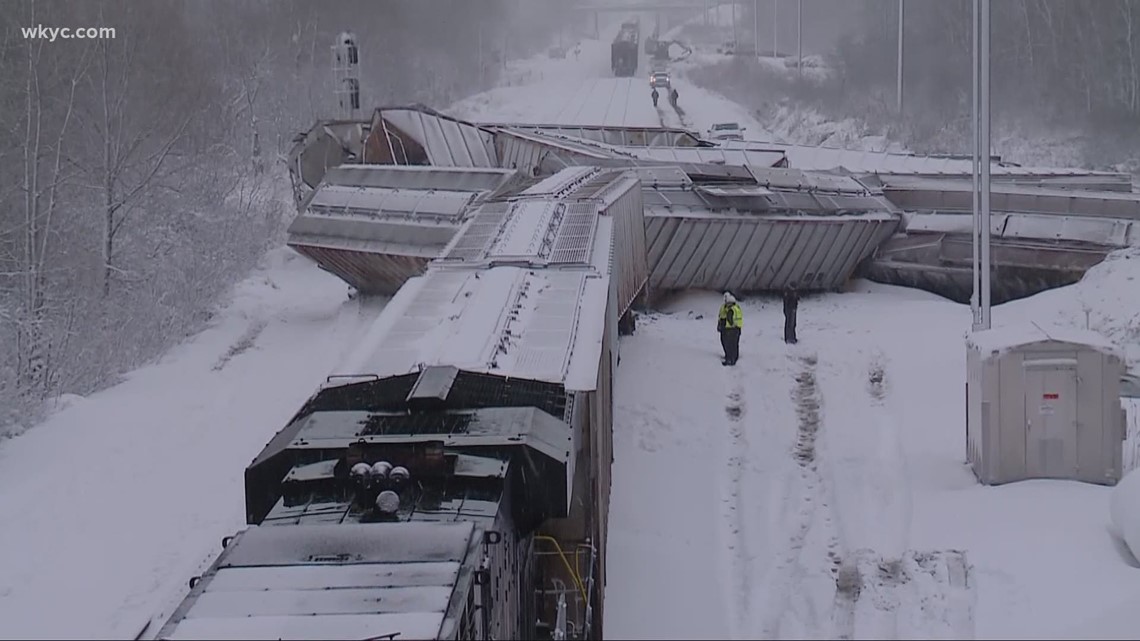 Officials investigating 10car train derailment near Amherst