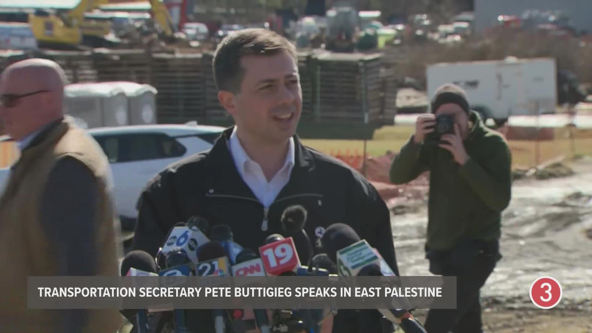 US Transportation Secretary Pete Buttigieg Visits Site Of Ohio Train ...