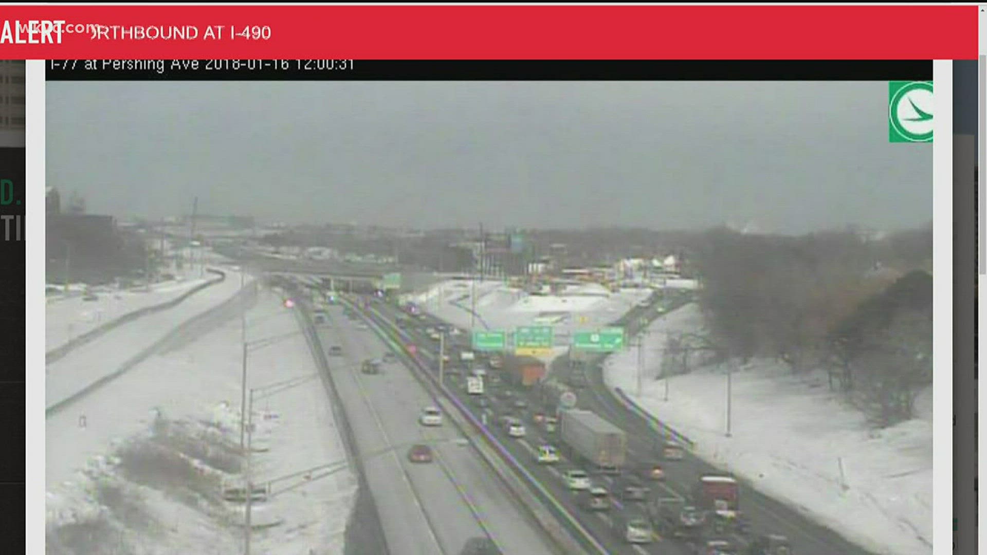 Jan. 16, 2018: Heavy traffic delays for drivers heading into downtown Cleveland because of a crash on I-77 North at I-490.