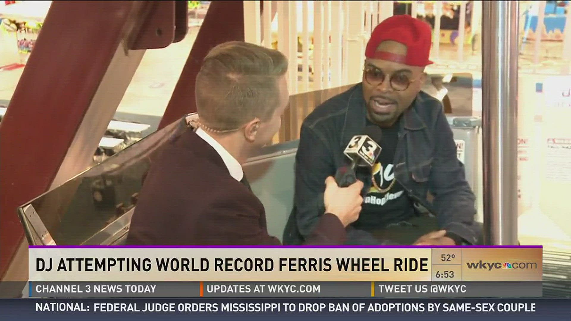 DJ attempting world record ferris wheel ride