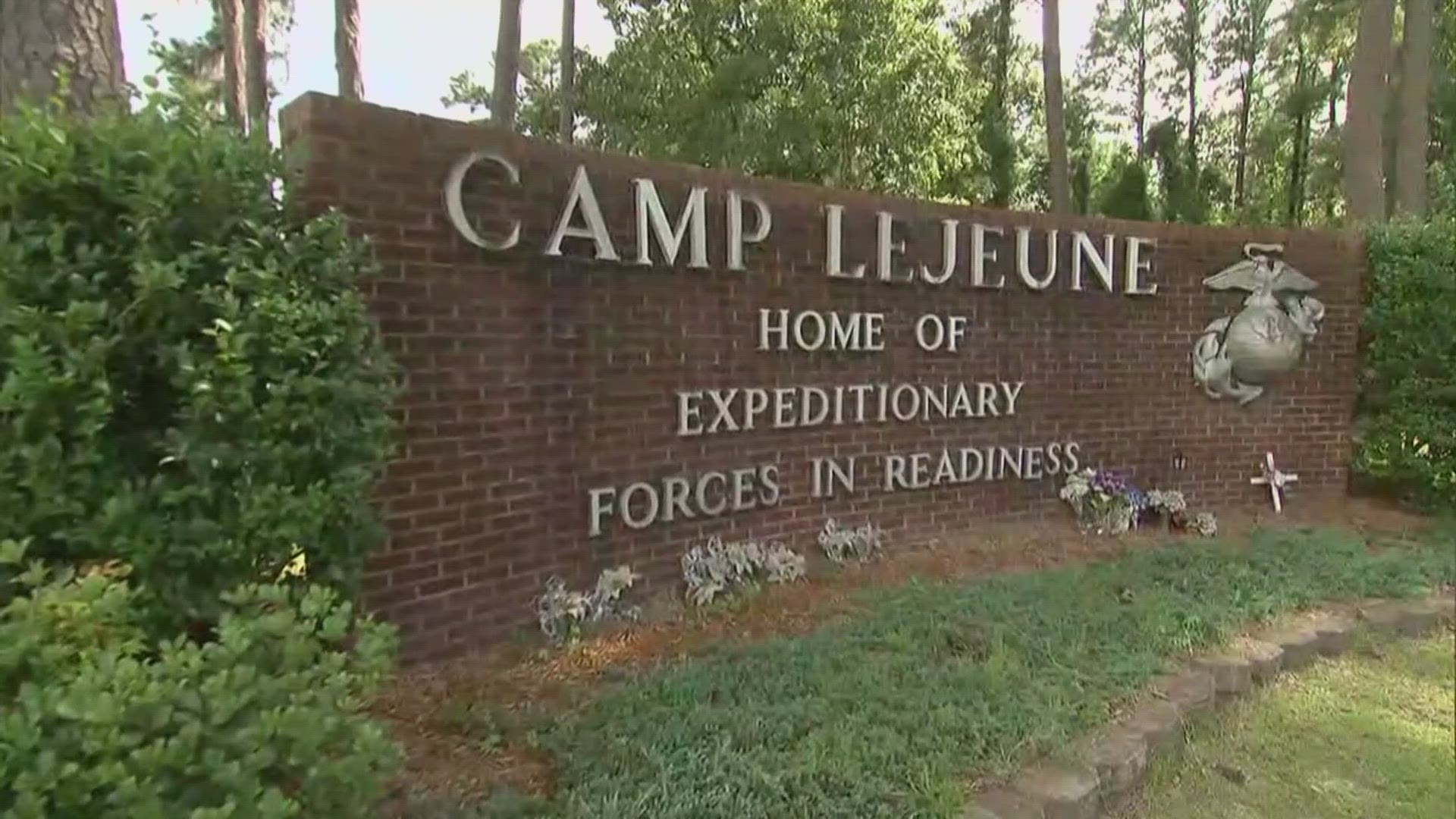 A Marine has been killed in a homicide at Camp Lejeune and a second Marine is being held on suspicion of being involved.