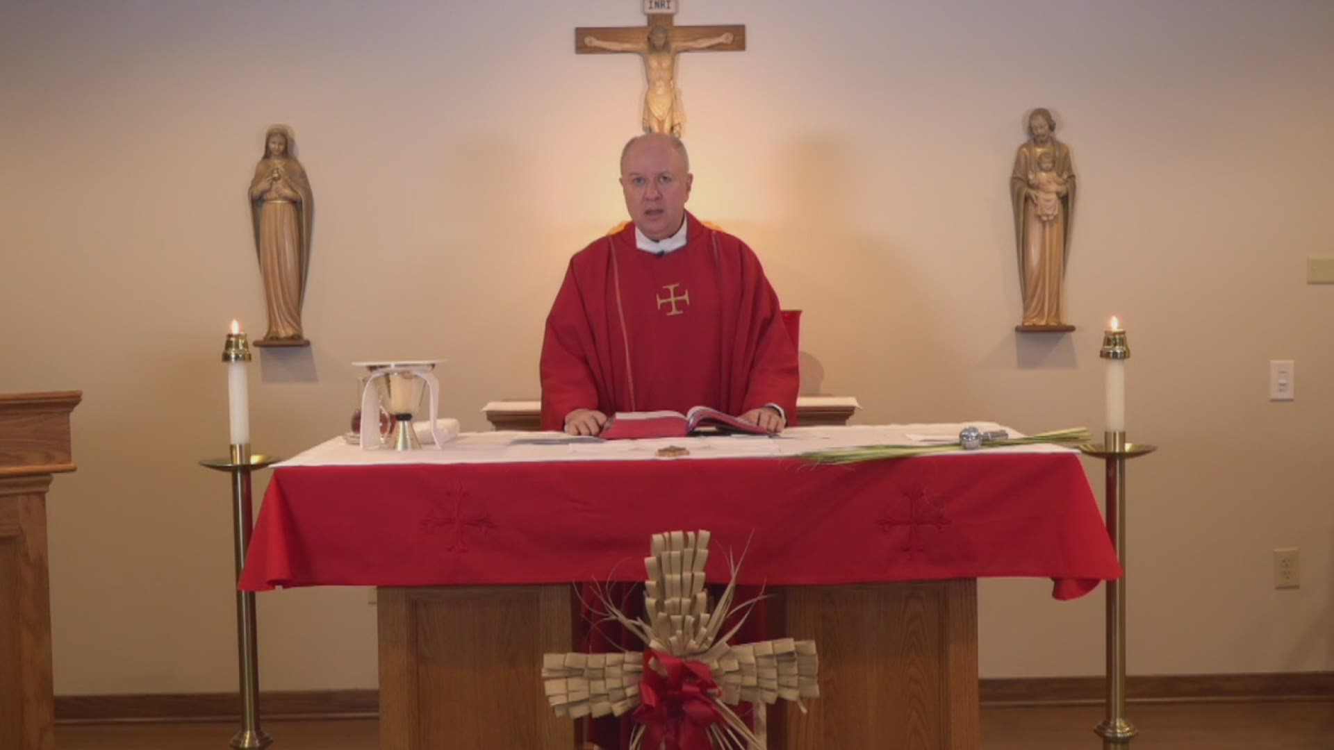 April 5, 2020: Here's a portion of the Palm Sunday mass, which was streamed online by the Catholic Diocese of Cleveland as Holy Week begins.