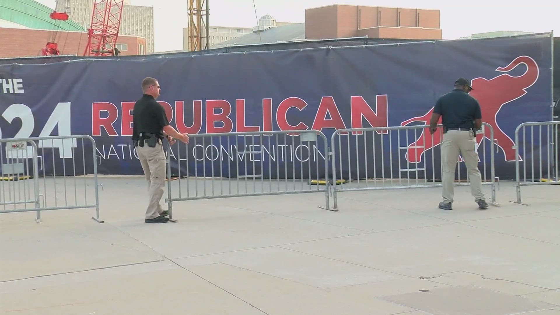 Trump’s airplane touched down Sunday, the day before the four-day event kicks off with thousands of Republicans coming together to formally make him their nominee.