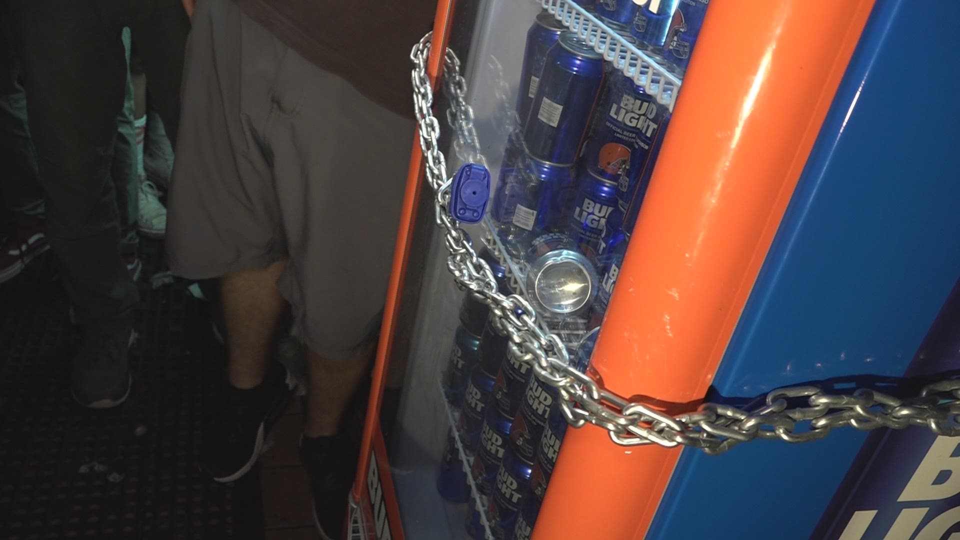 Barley House opened the fridges to elated Browns fans to pass out free Bud Light.