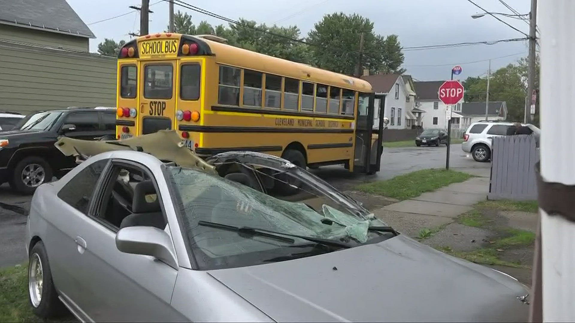 Aug. 22, 2017: Multiple elementary school students were taken to the hospital after a Cleveland school bus was involved in a crash.