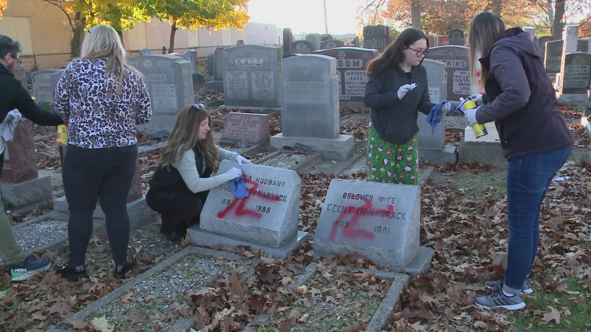 23 headstones at Chesed Shel Emeth Cemetery were spray-painted with red swastikas over the weekend. This comes amid a rise in antisemitic incidents across America.