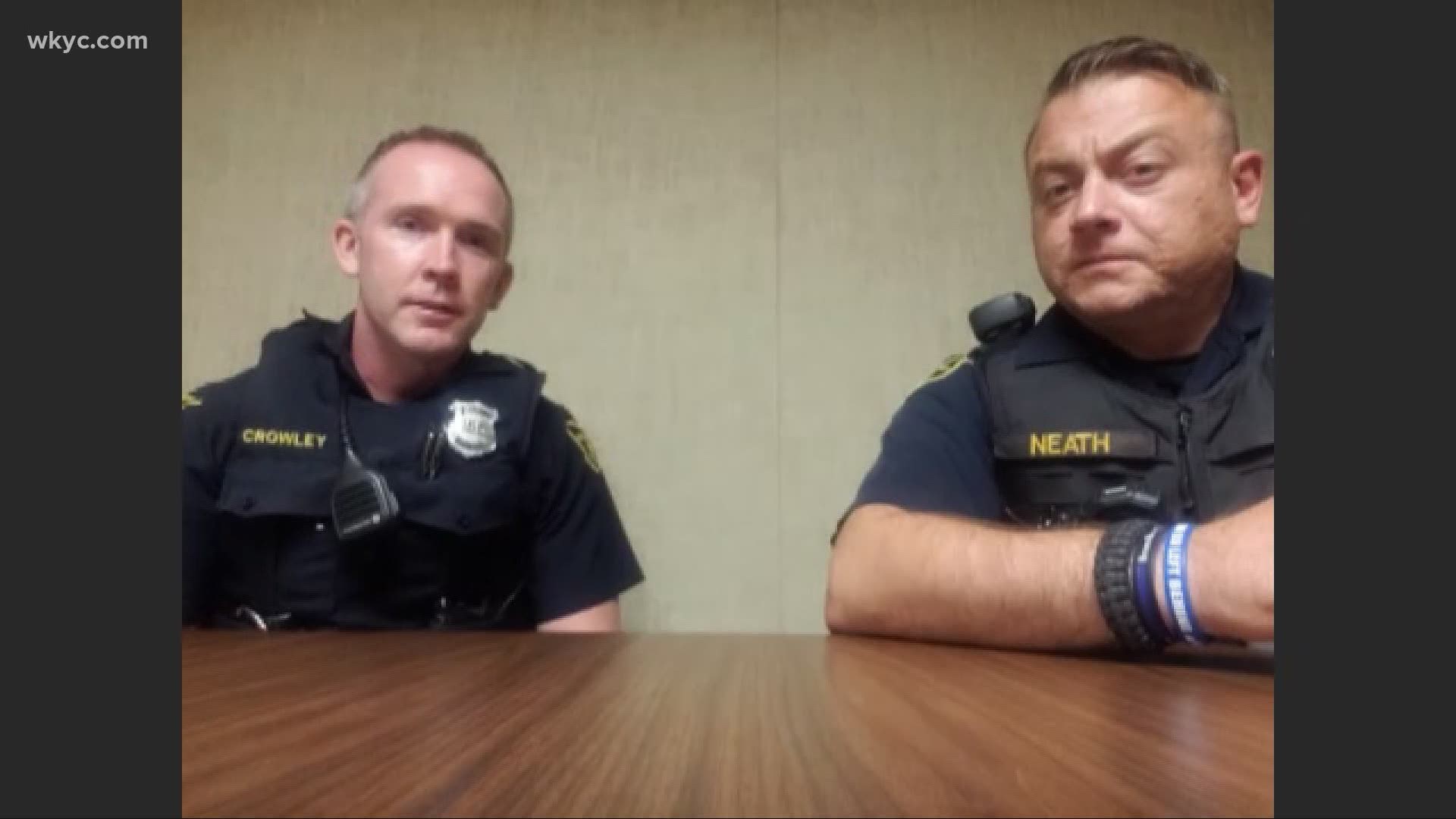 A pair of Willoughby police officers jumped into action and saved a 15 month-old boy after he started choking on an apple slice. Laura Caso reports.