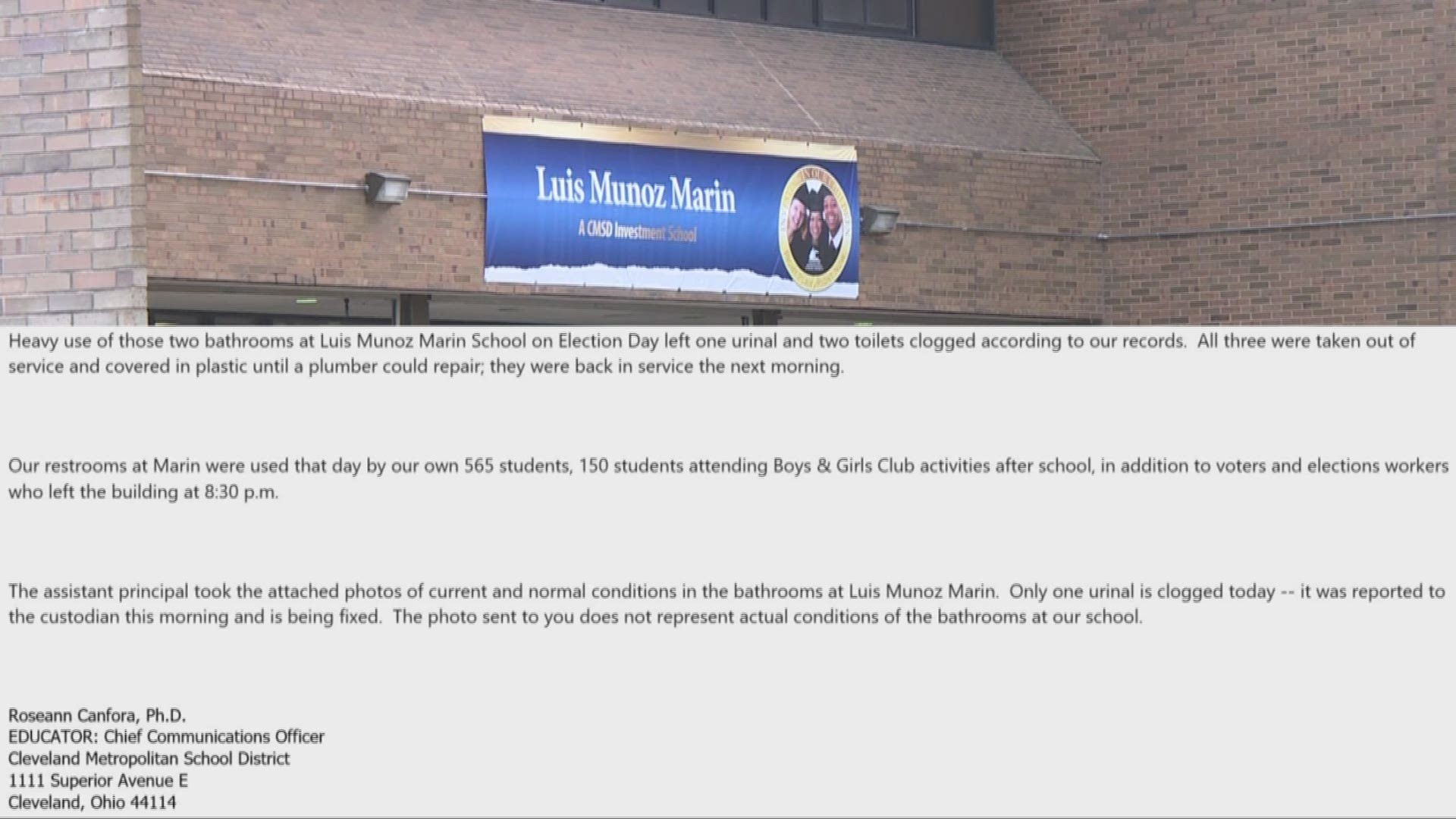 Poll worker speaks out about conditions at a local school 