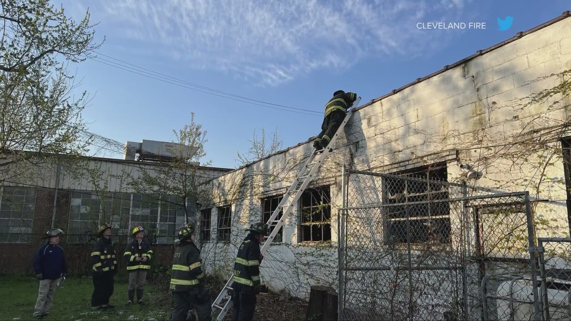 An industrial fire broke out in Cleveland on Sunday morning. No injuries have been reported.