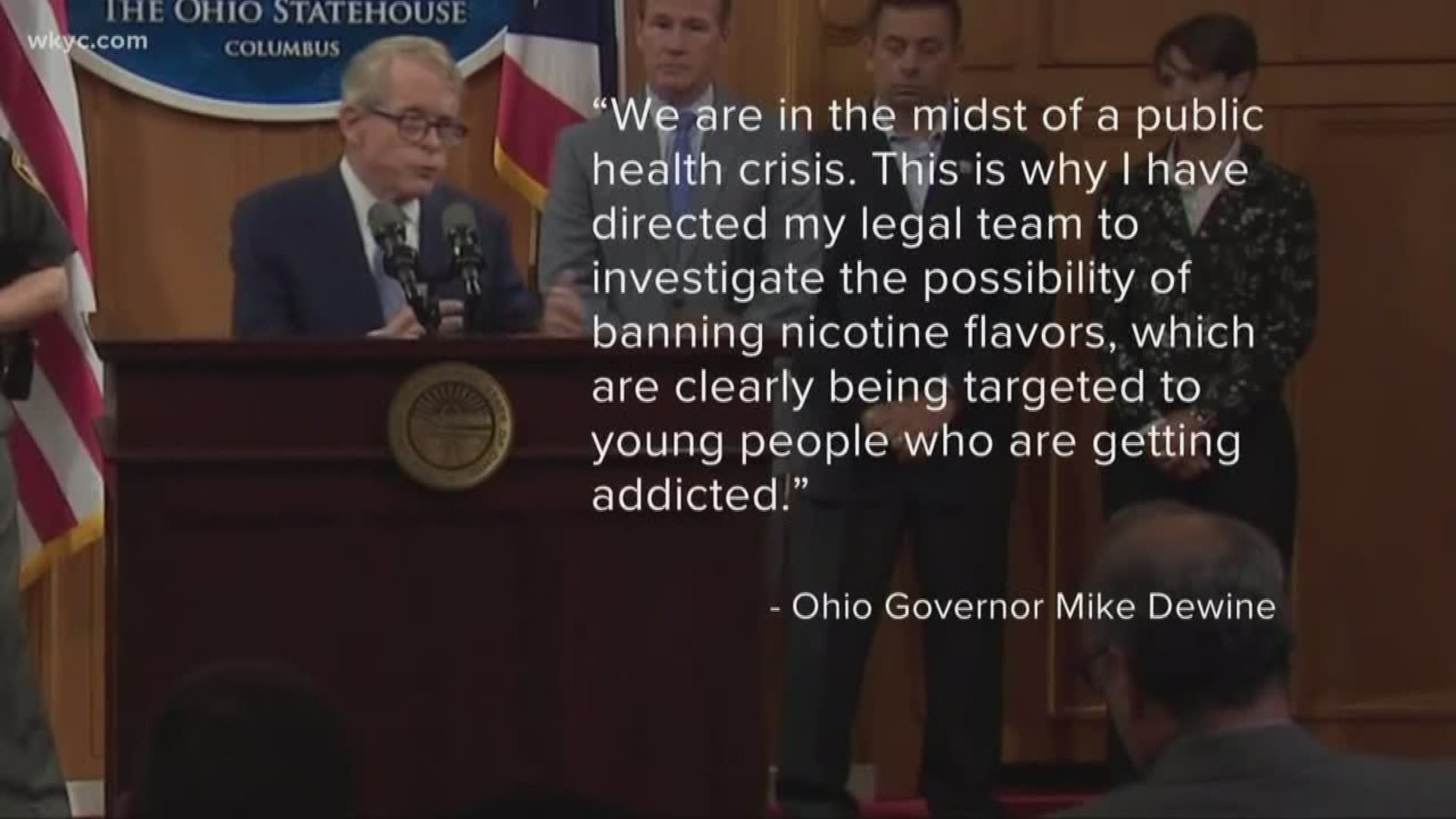 The discussion over vaping has turned into public health warnings. Gov. Mike DeWine is looking at what can be done in the state.