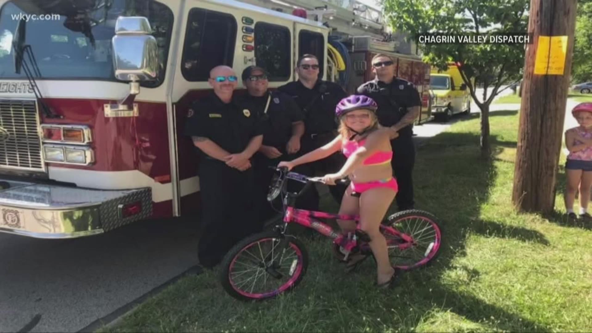 The firefighters only saw it right to help the little girl out. She had only minor injuries.