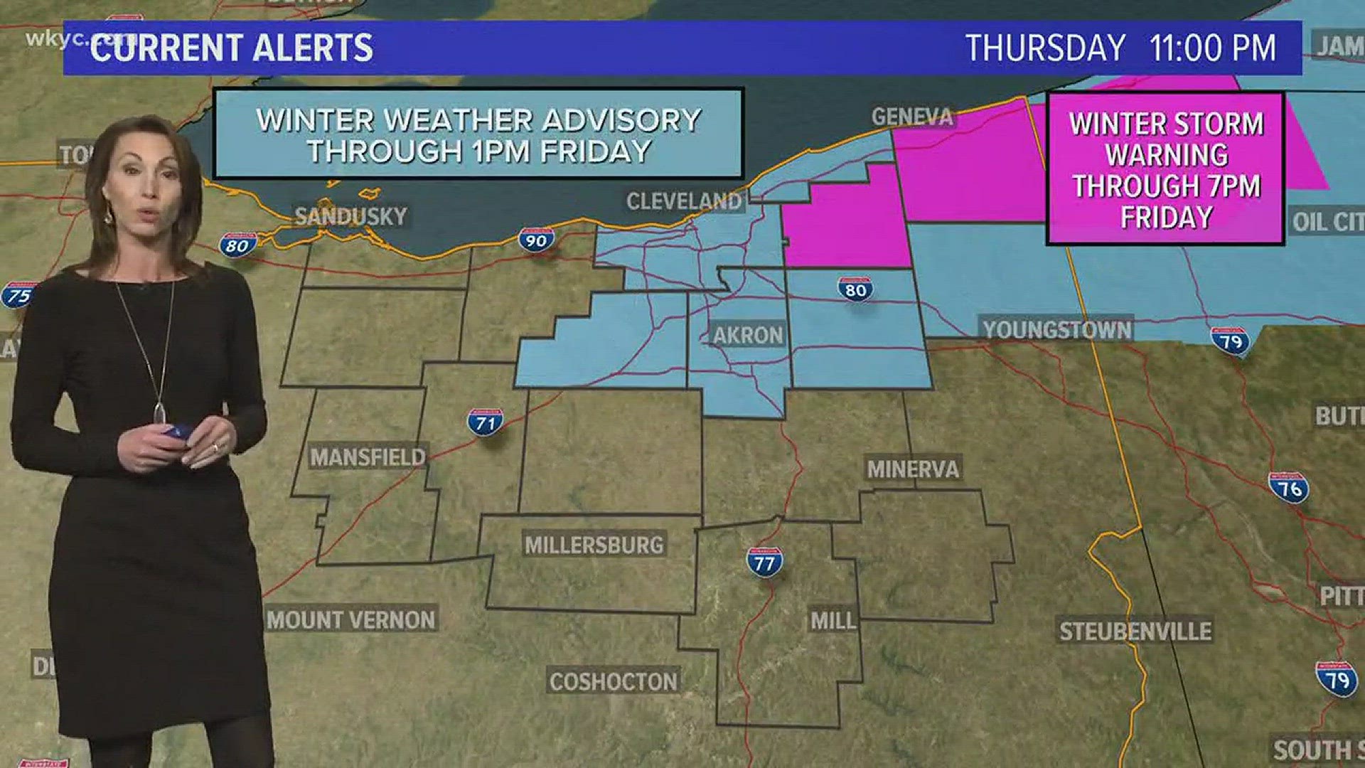 Winter storm warnings and advisories in effect for much of NE Ohio