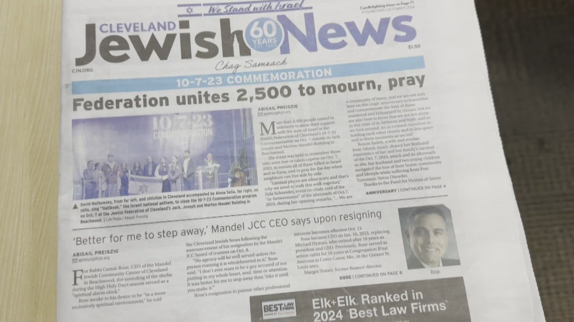 The newspaper first began informing Cleveland and Northeast Ohio's Jewish community in 1964.