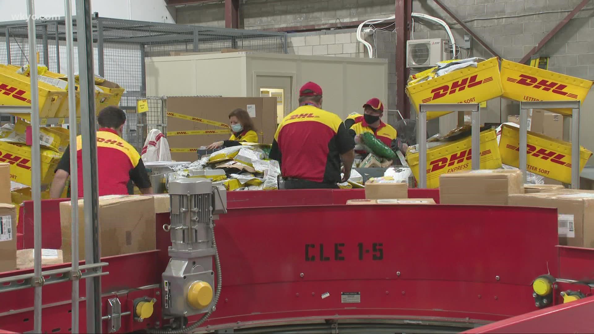 DHL was set to deliver about 3,000 packages Wednesday during their busiest 10 days of the year. Isabel Lawrence has more on their preparations.