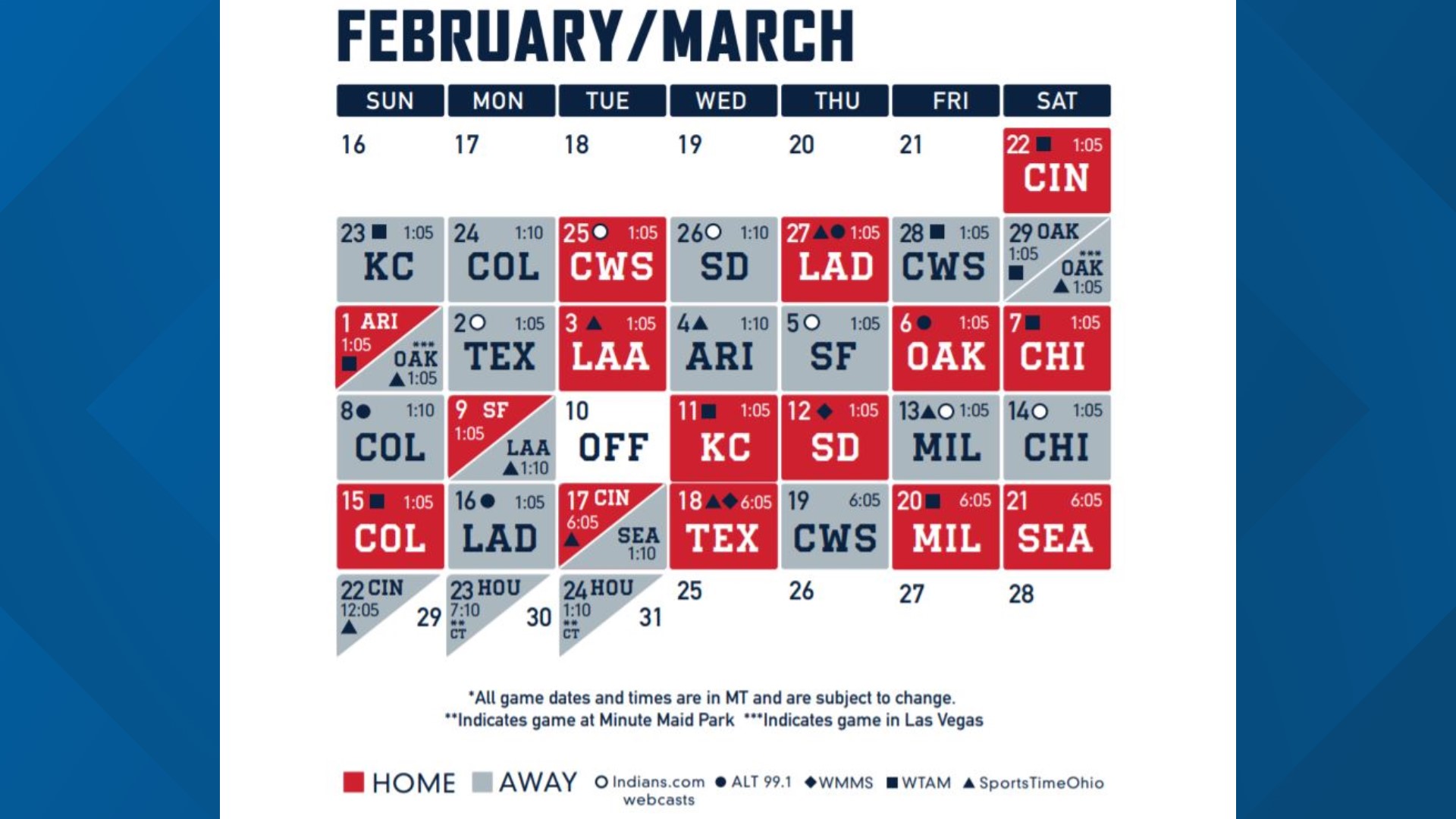 Cleveland Indians announce spring training broadcast schedule | wkyc.com