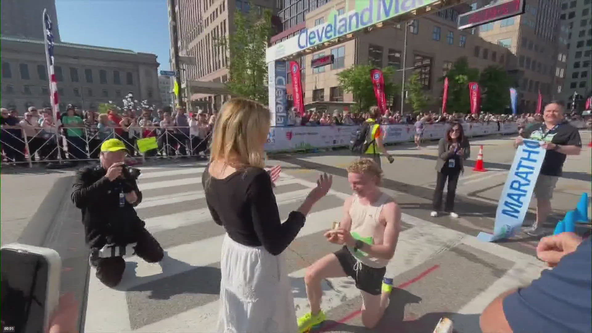 Will Loevner, the 2023 Cleveland Marathon champion, defended his title and won the race again on Sunday. Then he earned another title: fiancé.