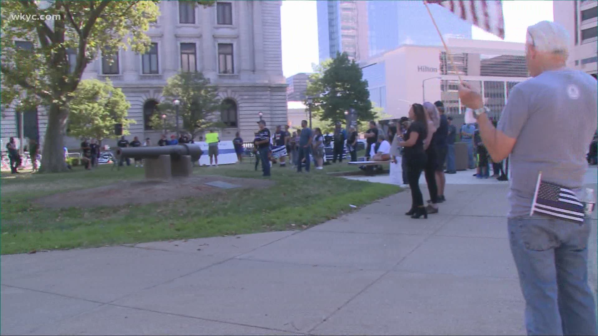 A counter-rally also took place at a nearby downtown location. Both were peaceful demonstrations.