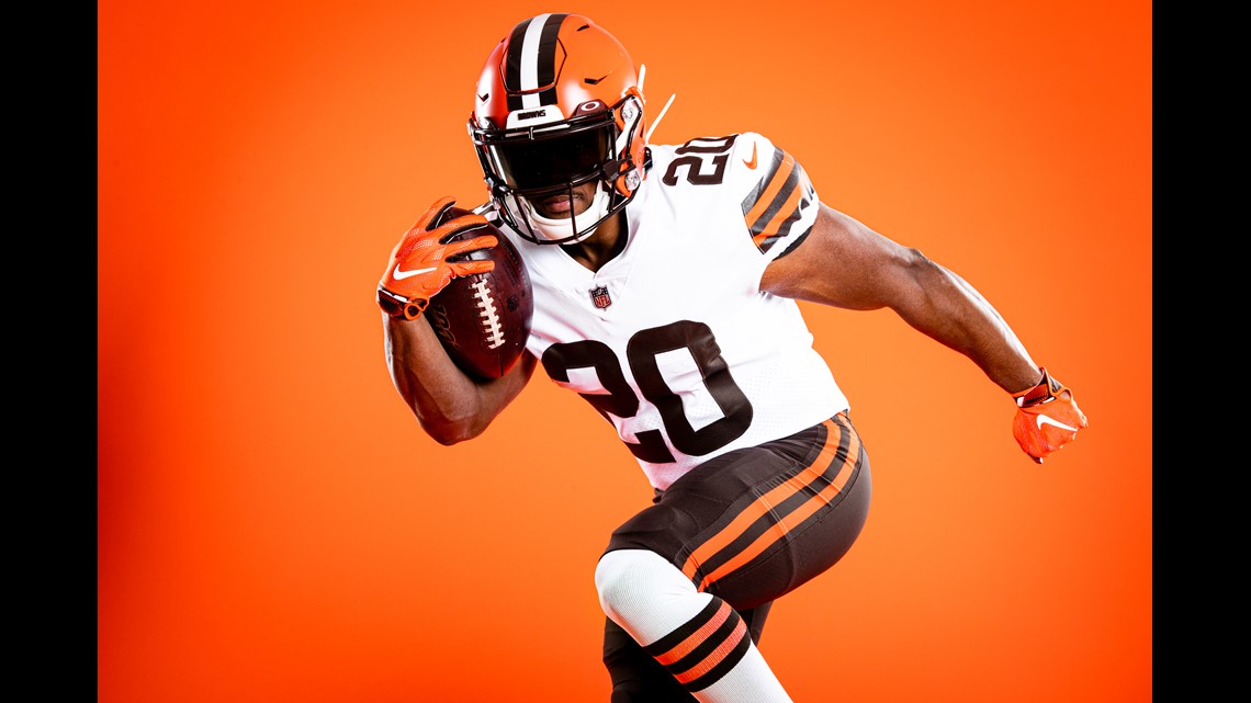 ORANGE Nick Chubb & Baker Mayfield jerseys are back in stock! : r/Browns