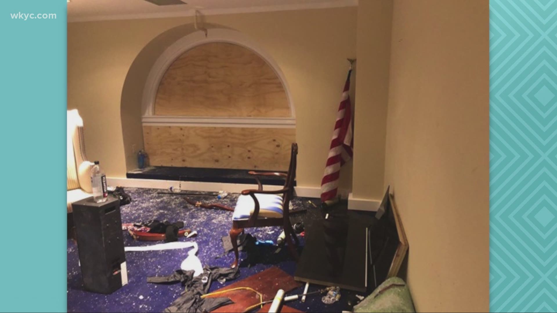The photos show the damage that Brown said he witnessed firsthand from inside the U.S. Capitol.