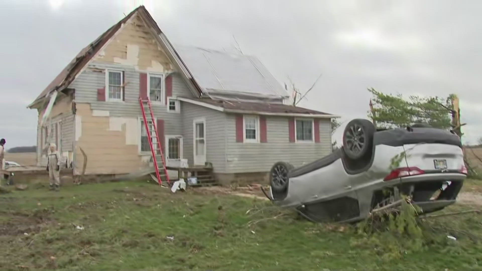 'The peak intensity was EF-2 with winds estimated at 120 mph in Auburn Township and Plymouth Township.'