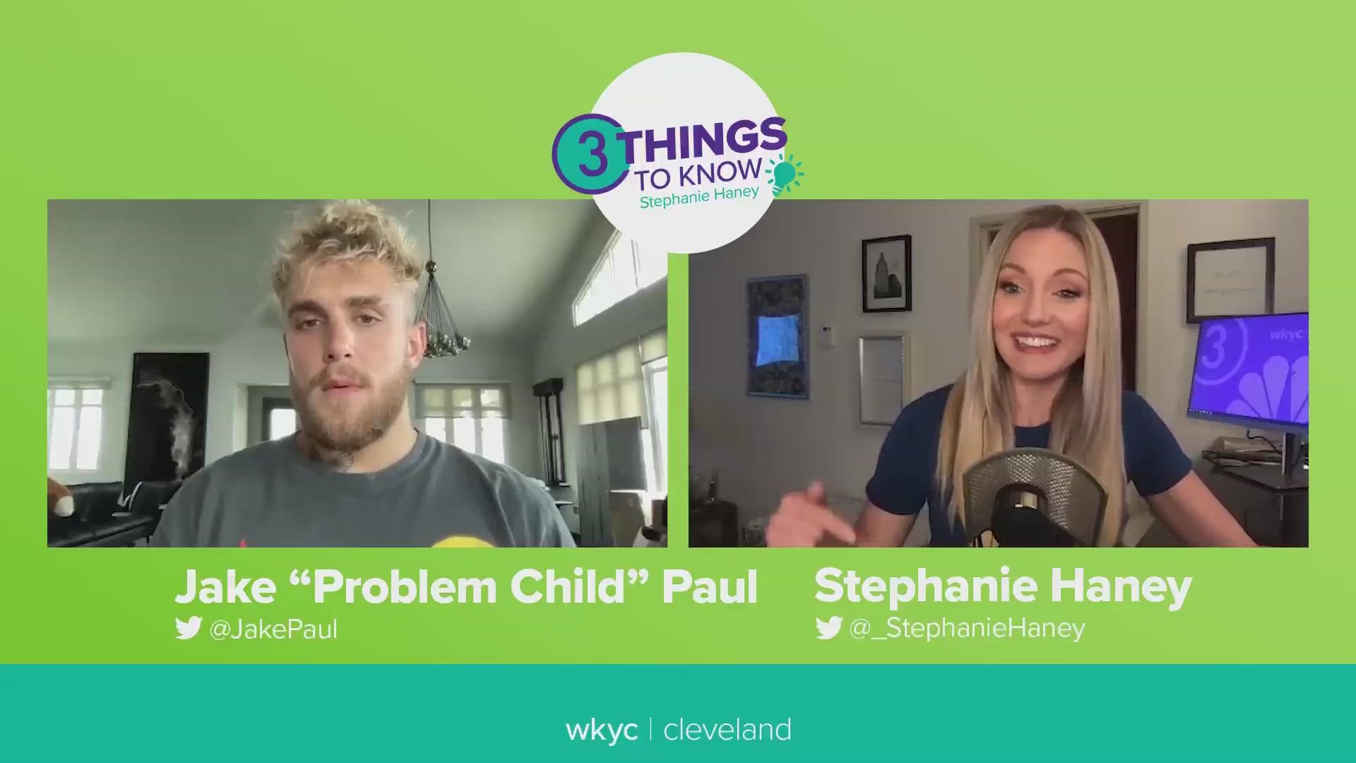 Speaking to 3News' Stephanie Haney, Jake Paul discussed his upcoming fight against Tyron Woodley in his hometown of Cleveland.