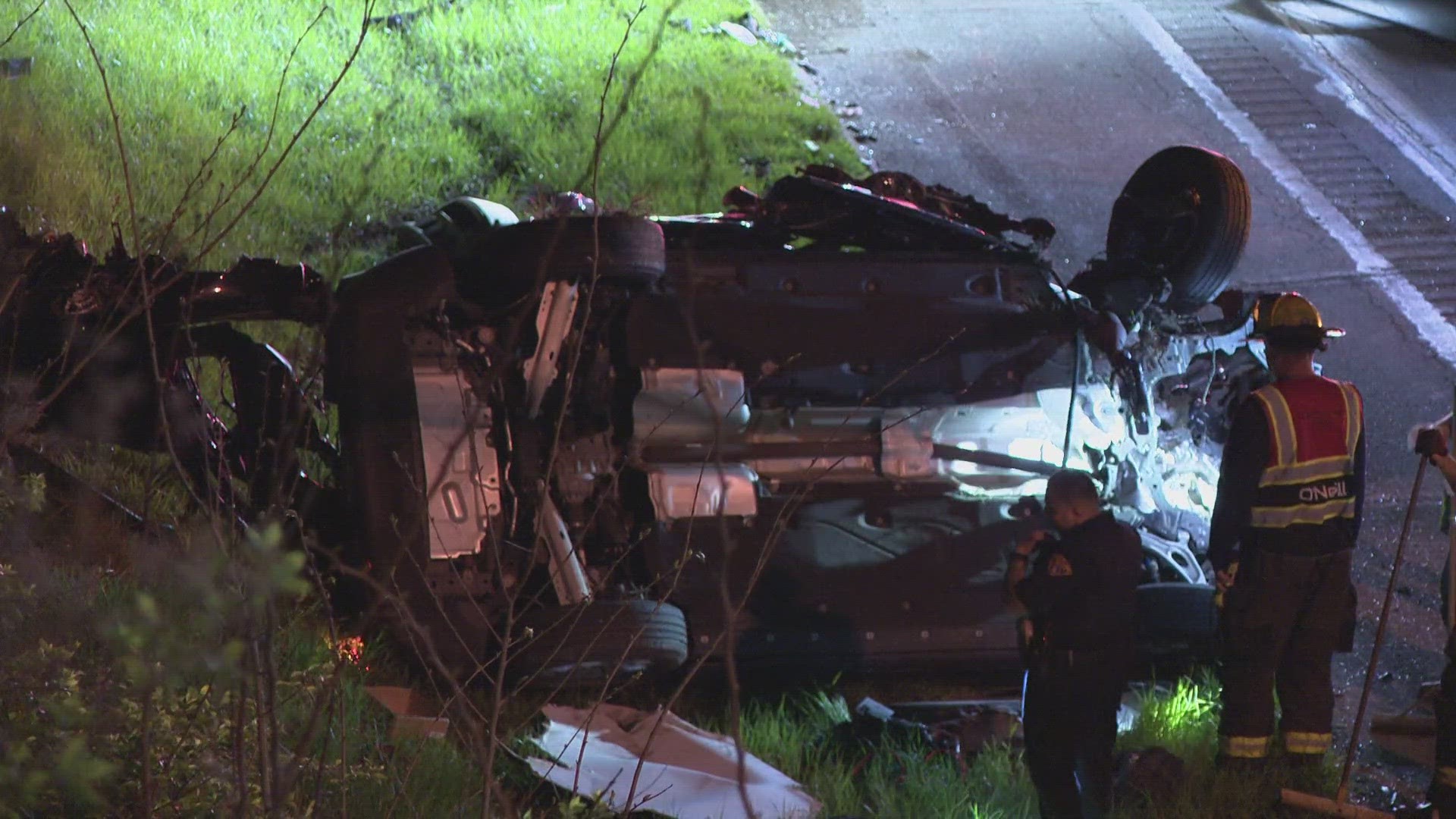 In new video from overnight, a driver lost control on I-90 West.