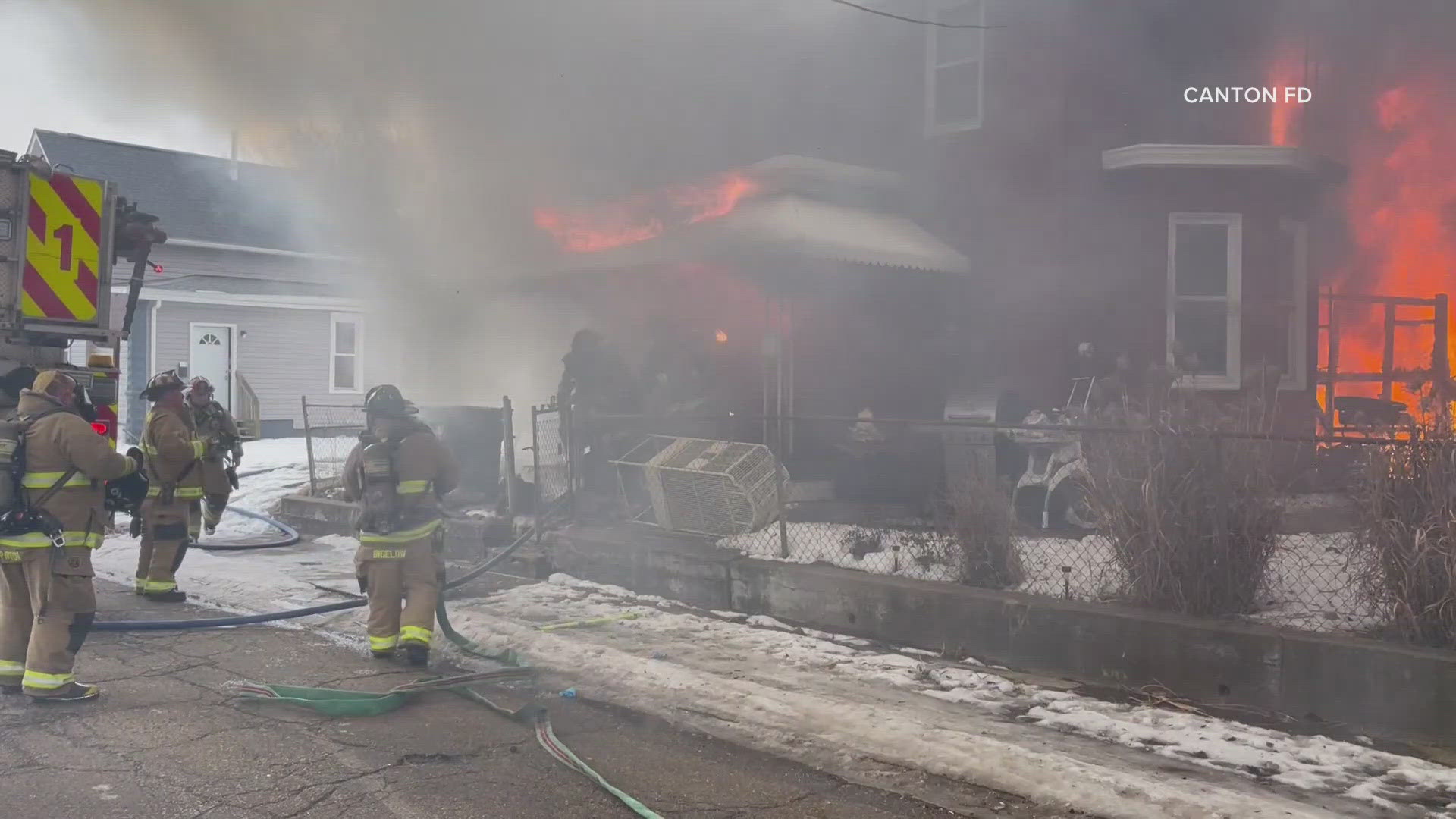 Canton house fire that woman hospitalized and killed dog started with ...