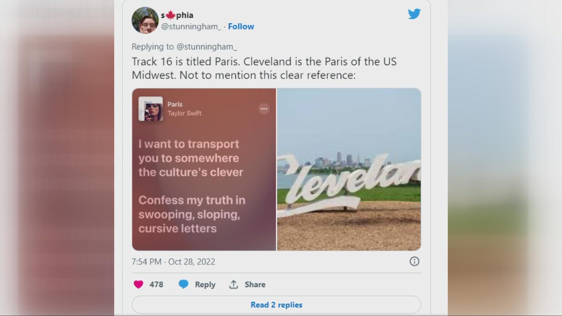 A viral Twitter thread presents compelling evidence that Taylor Swift's new album is actually about Cleveland.