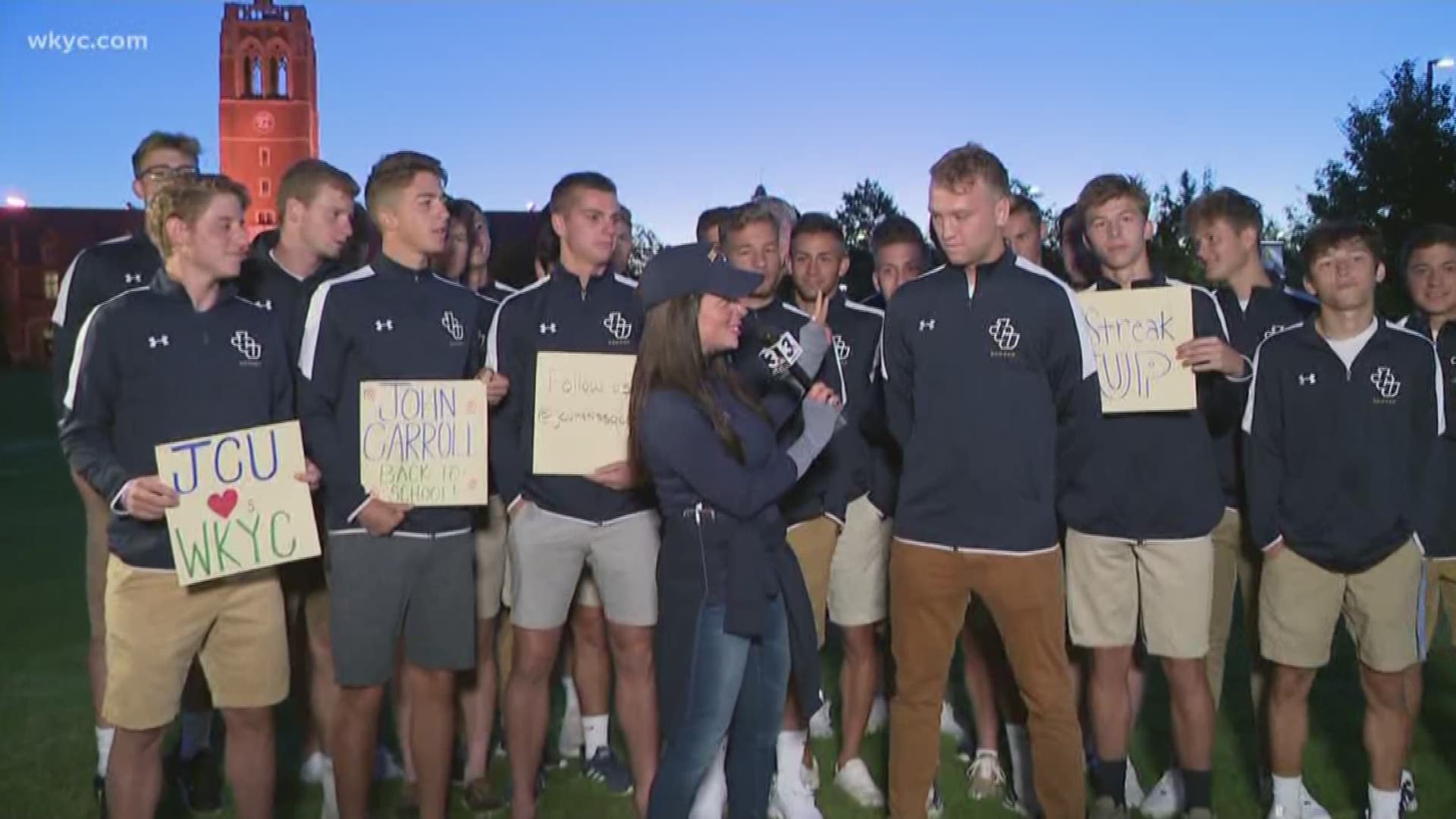 Aug. 23, 2019: As Hollie Strano returned to her Alma Mater at John Carroll University for our back-to-school special, she talked with members of the men's soccer team.