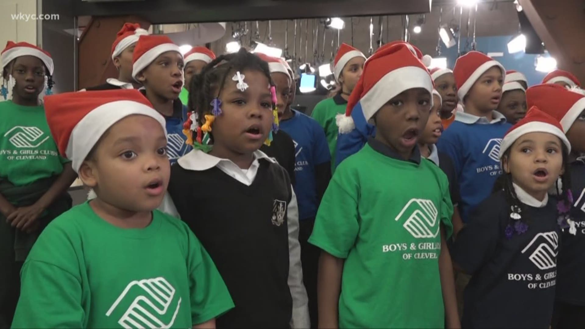 The Boys & Girls Clubs of Cleveland choir spread some holiday cheer in the WKYC newsroom.